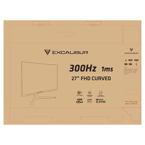 Casper Excalibur M.E27fvc-E 27" 1 Ms Full HD Curved 300 Hz Oyuncu Monitörü - Görsel 8