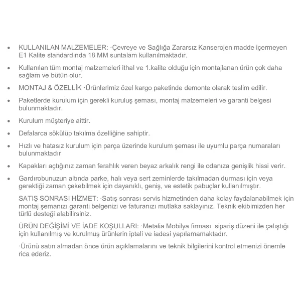 Metalia Sline Sürgülü 3 Kapaklı Gardırop - Görsel 9