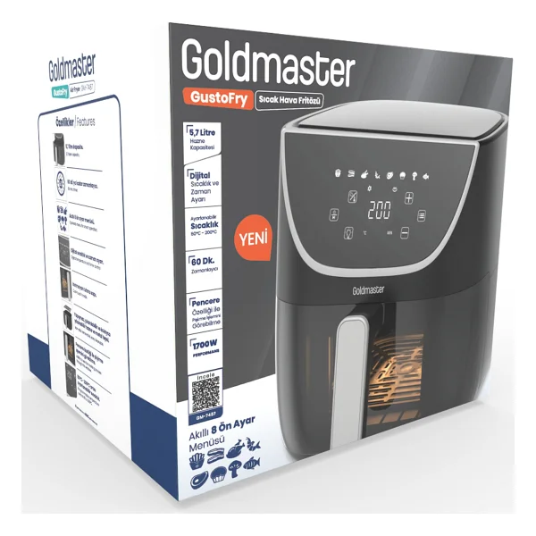 Goldmaster Gustofry Gm7487 7.6 Lt Yağsız Fritöz - Görsel 7