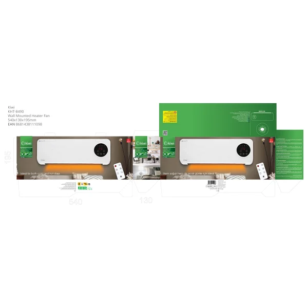 Kiwi Kht 8490 2000 W Duvar Tipi Fanlı Isıtıcı - Görsel 3
