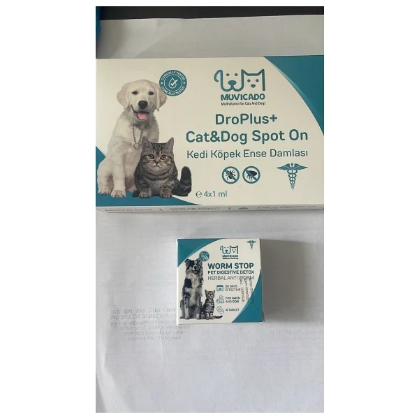 Kedi Köpek İç Dış Parazit Damlası Ve Tableti Seti - Parazit Uzaklaştırıcı Bitkisel Damla - Ödül Tablet Seti - Bit Pire Giderici Damla ( 4 İç Parazit + 4 Dış Parazit ) - Görsel 6