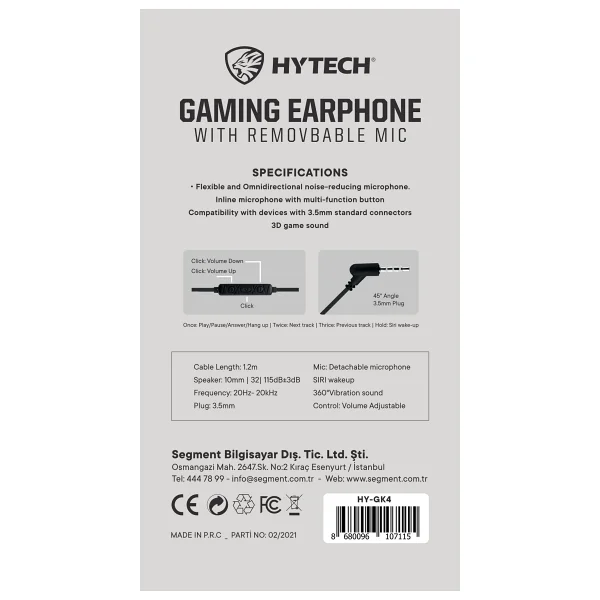 Hytech Hy-Gk4 Kırmızı Kablolu Mikrofonlu Kulak İçi Oyuncu Kulaklığı - Görsel 10