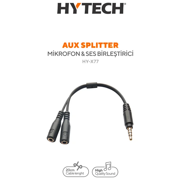 Hytech Hy-X77 0.15 M Audio Mikrofon To 3.5mm Kulaklık Çevirici - Görsel 6