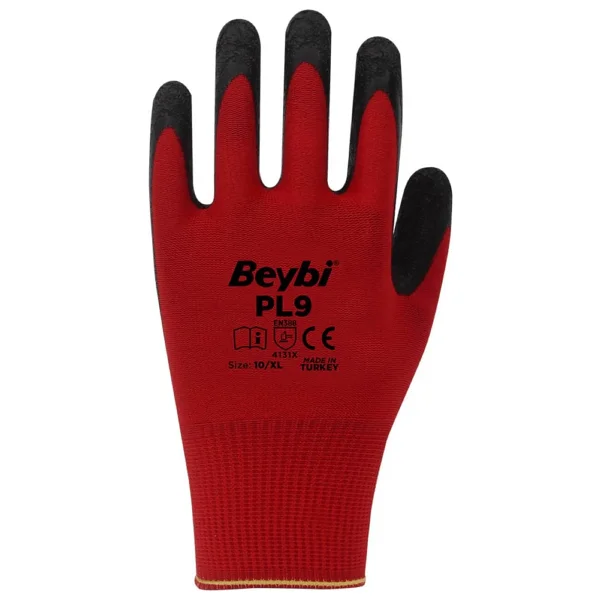 Beybi Pl9 Lateks Kaplı Polyester 10 Numara İş Eldiveni - Görsel 8