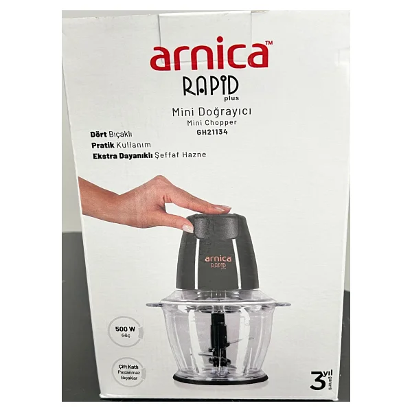 Arnica Rapid Plus Siyah Gh21134 Mini 500 W Doğrayıcı - Görsel 6