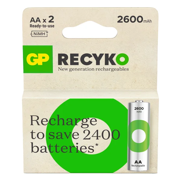 Gp Recyko 2700 Serisi 2600 mAh 2'li Şarjlı Aa Kalem Pil - Görsel 4
