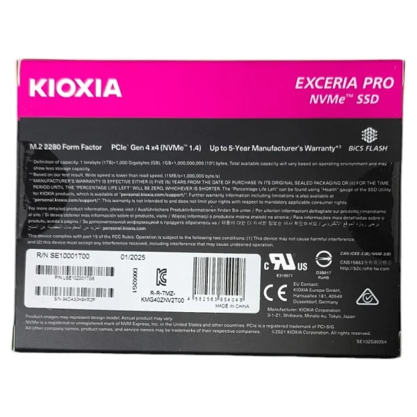 Kioxia Exceria Pro Lse10z001tg8 Pcı-Express 4.0 1 TB M.2 SSD - Görsel 5