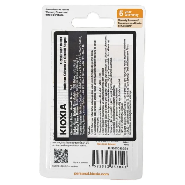 Kioxia 64gb U366 Metal USB 3.2 Gen 1 Flash Bellek - Beyaz - Görsel 5