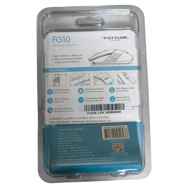 A4 Tech Fg10 Kırmızı Optik Kablosuz Mouse - Görsel 9