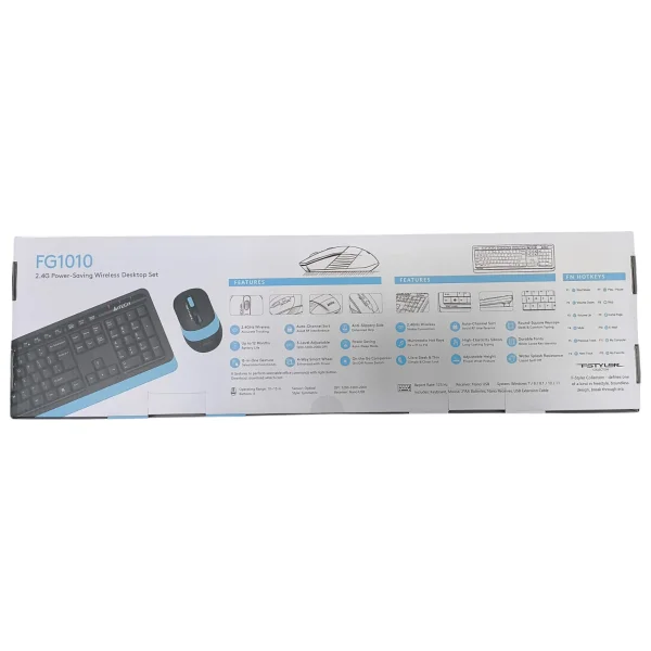 A4 Tech Fg1010 Siyah-Mavi Q Kablosuz Klavye Mouse Seti - Görsel 9