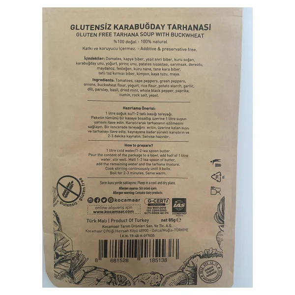 Kocamaar Çiftliği Glutensiz Karabuğday Tarhanası 85 Gr - Görsel 4