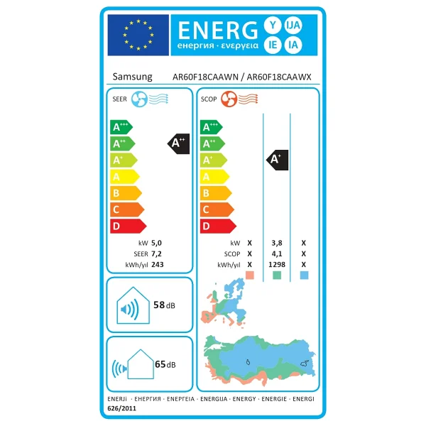 Samsung Windfree Premium Plus Ar60f18caaw/Sk A++ 18000 Btu Inverter Duvar Tipi Klima - Görsel 7