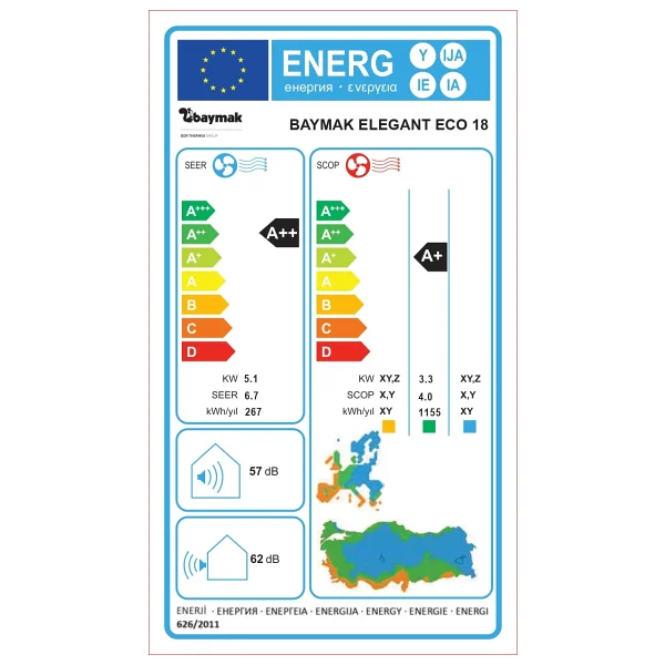 Baymak Elegant Eco 18 A++ 18000 Btu Inverter Duvar Tipi Klima - Görsel 8