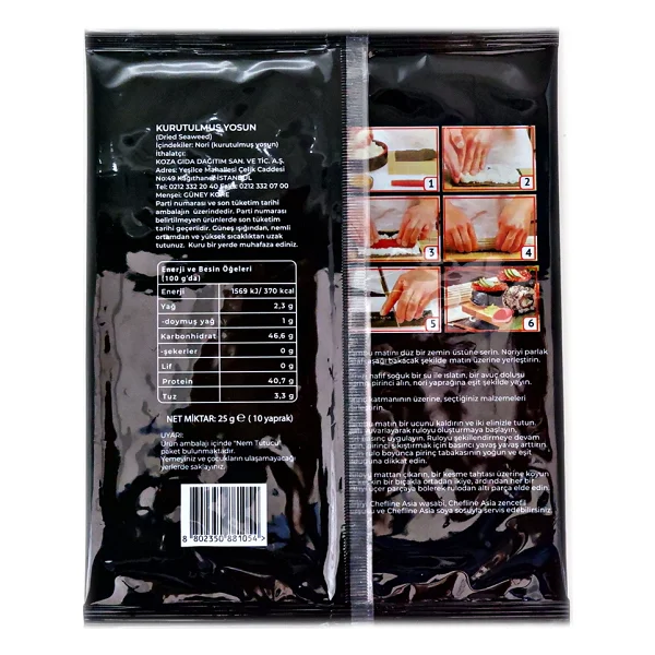 Chefline Asia Sushi Nori Gold Yosun 10 Yaprak 25 Gr - Görsel 3