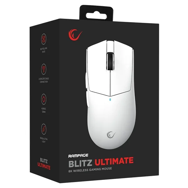 Rampage Blitz Ultimate Beyaz Optik Kablolu/Kablosuz Oyuncu Mouse - Görsel 10