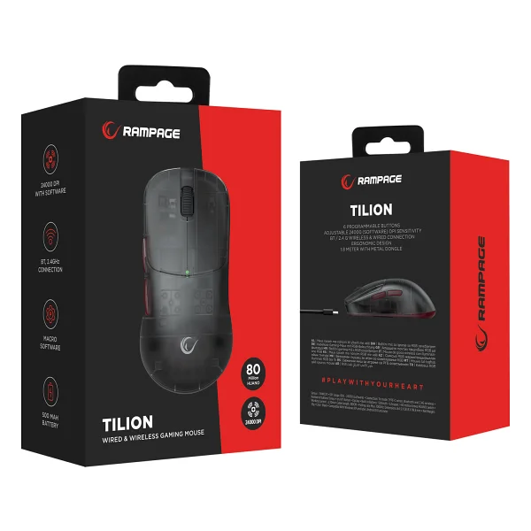 Rampage Tilion Siyah Optik Kablosuz Oyuncu Mouse - Görsel 10