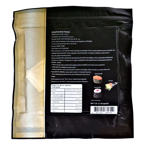 Chefline Asia Sushi Nori Gold Yosun 50 Yaprak 125 Gr - Görsel 6