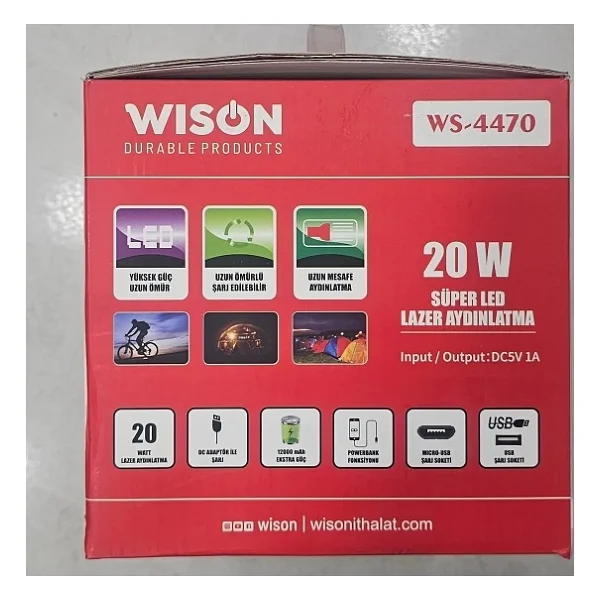 Wıson Ws-4470 Çok Fonksiyonlu Profesyonel Led Arama Işığı - Görsel 6