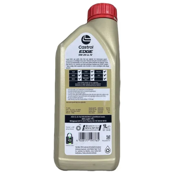 Castrol Edge 0w-20 Ll Lv 1 Lt Motor Yağı - 2026 - Görsel 5