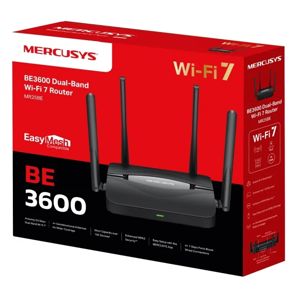 Mercusys Mr25be 4 Port 3600 Mbps Router - Görsel 2