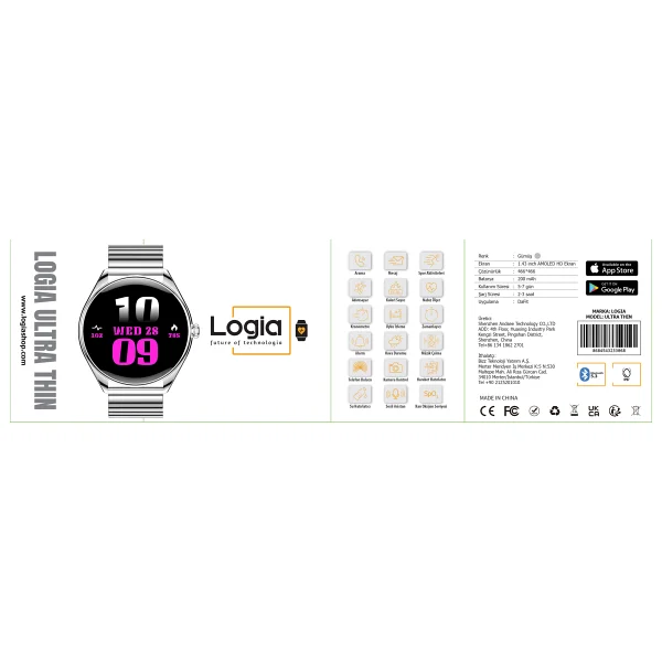 Logia Ultra Thin Gümüş Akıllı Saat - Görsel 7