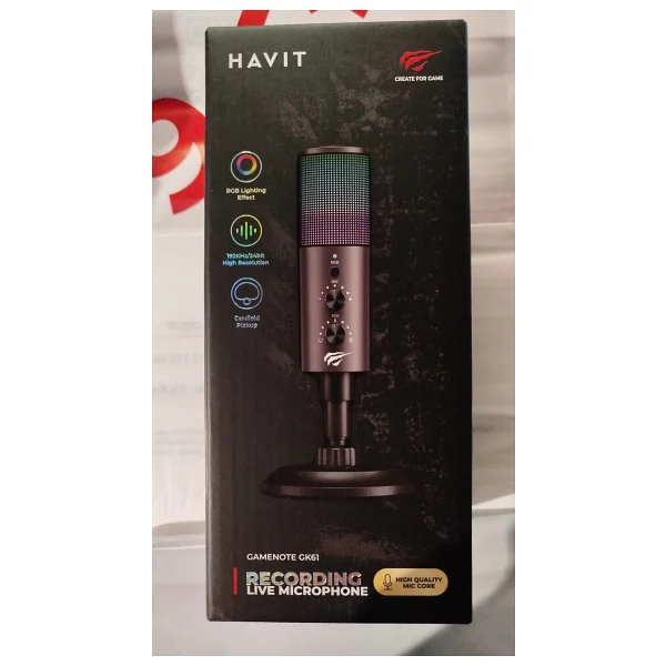 Havit Gamenote Gk61 RGB Profesyonel Oyuncu Ve Yayıncı Mikrofonu - Görsel 6