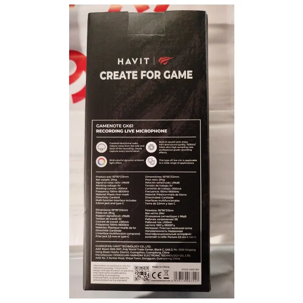 Havit Gamenote Gk61 RGB Profesyonel Oyuncu Ve Yayıncı Mikrofonu - Görsel 7