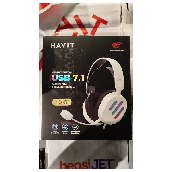 Havit Gamenote H2038u RGB 7.1 USB Kablolu Kulak Üstü Oyuncu Kulaklığı - Görsel 6