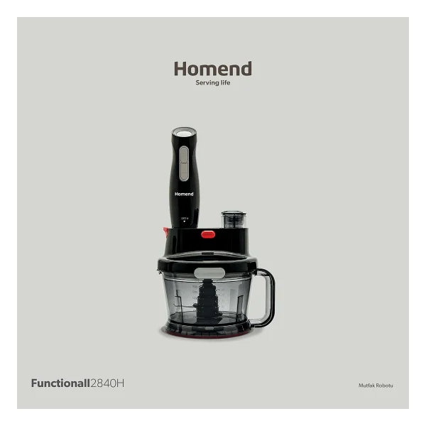 Homend Functionall 2840h 1000 W Siyah Mutfak Robotu - Görsel 3