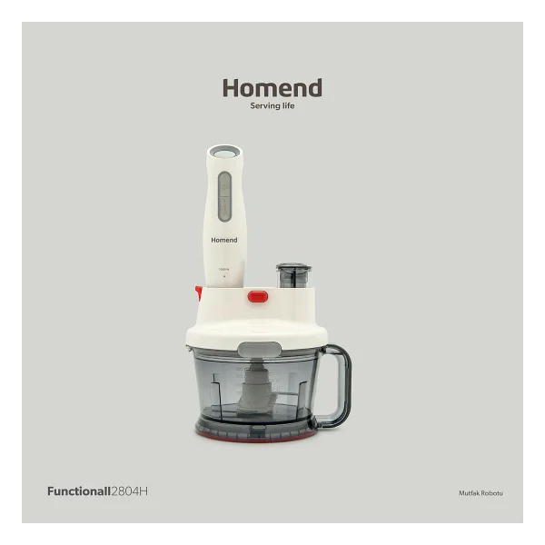 Homend Functionall 2804h 1000 W Beyaz Mutfak Robotu - Görsel 2