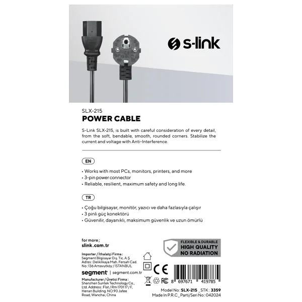 S-Link Slx-215 1.5 M Güç Kablosu - Görsel 7