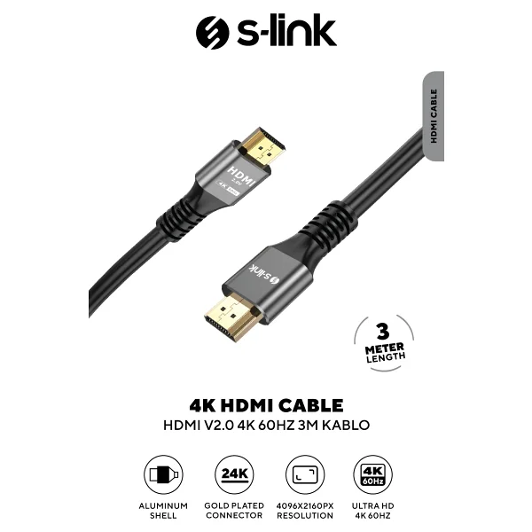 S-Link Slx-Hd4k03 3 M 4K Hdmı Kablo - Görsel 6