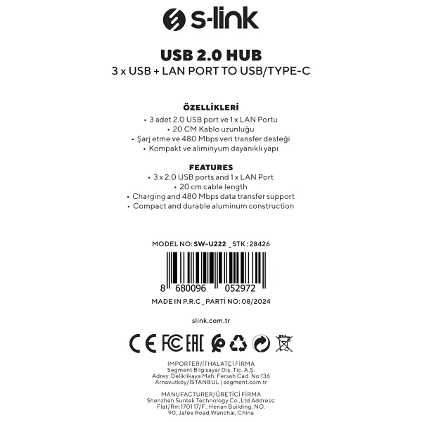 S-Link Sw-U222 USB 2.0 Dönüştürücü - Görsel 10