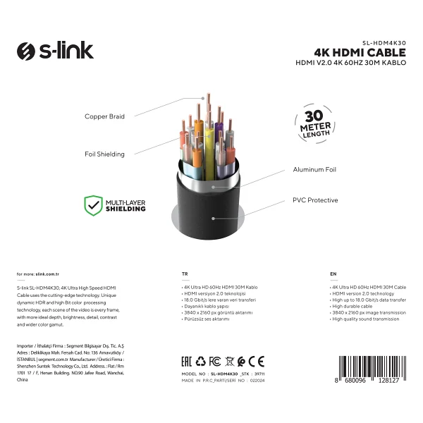 S-Link Sl-Hdm4k30 30 M 4K Hdmı Kablo - Görsel 6
