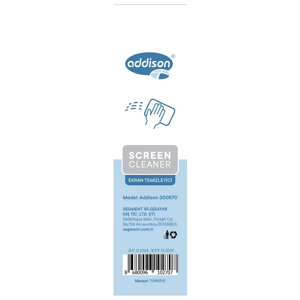 Addison 300870 200 Ml Ekran Temizleyici Sprey + Mikrofiber Bez - Görsel 6