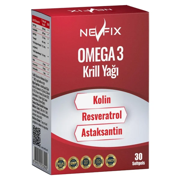 Nevfix Omega 3 Krill Yağı 30 Softgel Kolin Ve Resveratrol İçerir Yetişkinler İçin - Görsel 9