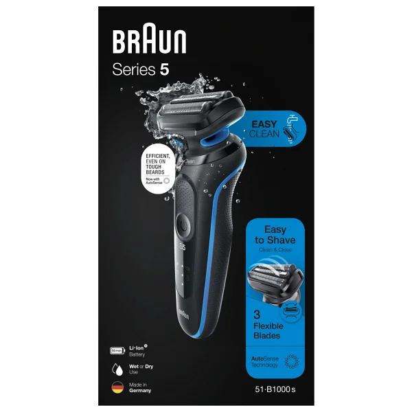 Braun Yeni Seri 5 B1000s Autosense Easyclean Easyclick Islak Ve Kuru Tıraş Makinesi - Görsel 5