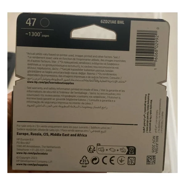 Hp 47 6zd61ae / 6zd21ae Siyah + Renkli 2'li Set Kartuş - Görsel 6