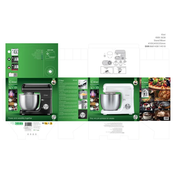 Kiwi Kmx-3638 1300 W 5.3 Lt Hamur Yoğurma Makinesi - Görsel 7