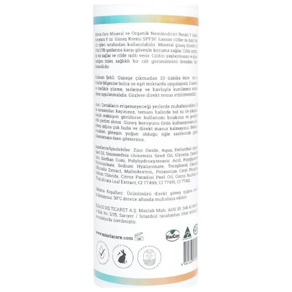 Minela Care Hydrating Mineral Filtreli 70 Gr 50 Faktör Renkli Güneş Kremi - Görsel 10