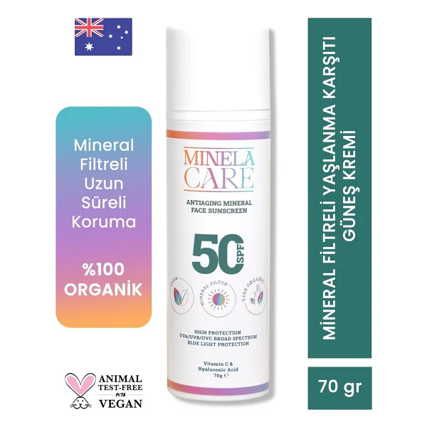 Minela Care Anti-Aging Organik Mineral Filtreli 70 Gr 50 Faktör Güneş Kremi - Görsel 9