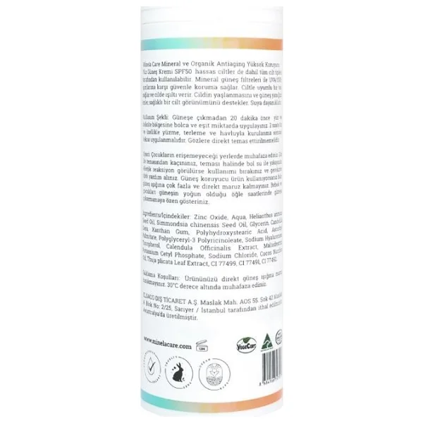 Minela Care Anti-Aging Organik Mineral Filtreli 70 Gr 50 Faktör Güneş Kremi - Görsel 10