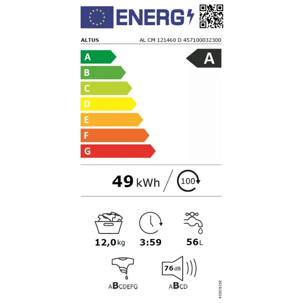 Altus Al Cm 121460 D 1400 Devir 12 Kg Çamaşır Makinesi - Görsel 9