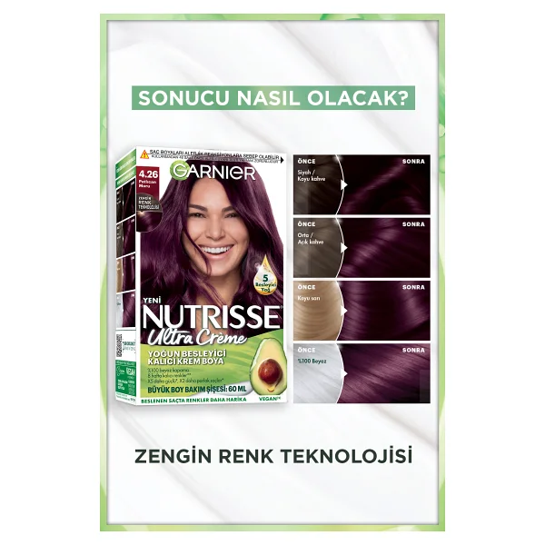 Garnier Nutrisse Ultra Creme 4.26 Patlıcan Moru Saç Boyası - Görsel 8