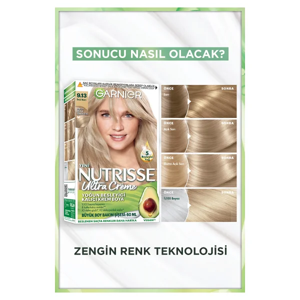 Garnier Nutrisse Ultra Creme 9.13 İnci Sarı Saç Boyası - Görsel 7