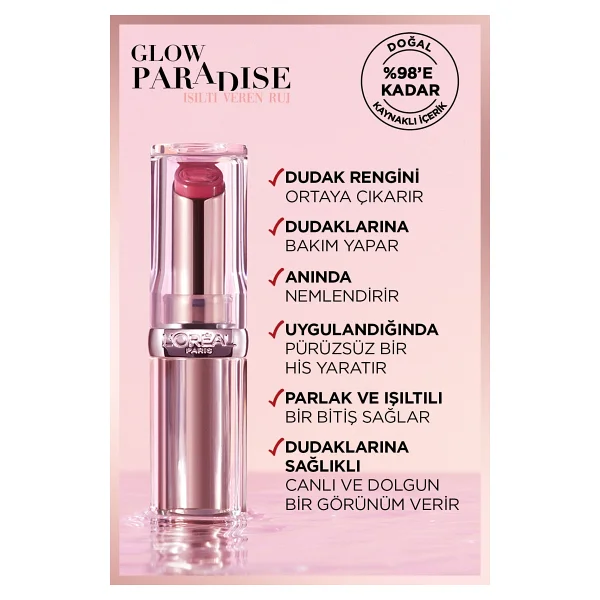 L'oreal Paris Glow Paradise Işıltı Veren 191 Nude Heaven Stick Ruj - Görsel 8