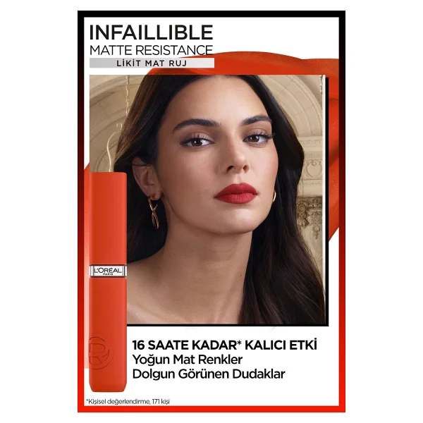 L'oreal Paris Infaillible Laque Resistance 420 Le Rouge Paris Likit Ruj - Görsel 10