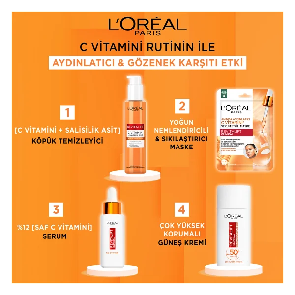 L'oreal Paris Revitalift Clinical Anında Aydınlatıcı C Vitamini Serum Etkili Kağıt Maske - Görsel 5