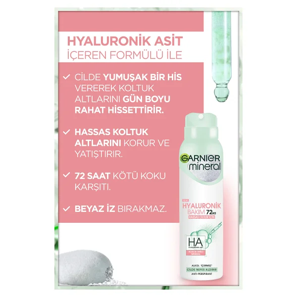 Garnier Mineral Hyaluronik Bakım 150 Ml Kadın Deodorant - Görsel 9
