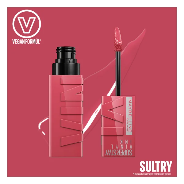 Maybelline New York Super Stay Vinyl Ink Parlak 160 Sultry Likit Ruj - Görsel 8